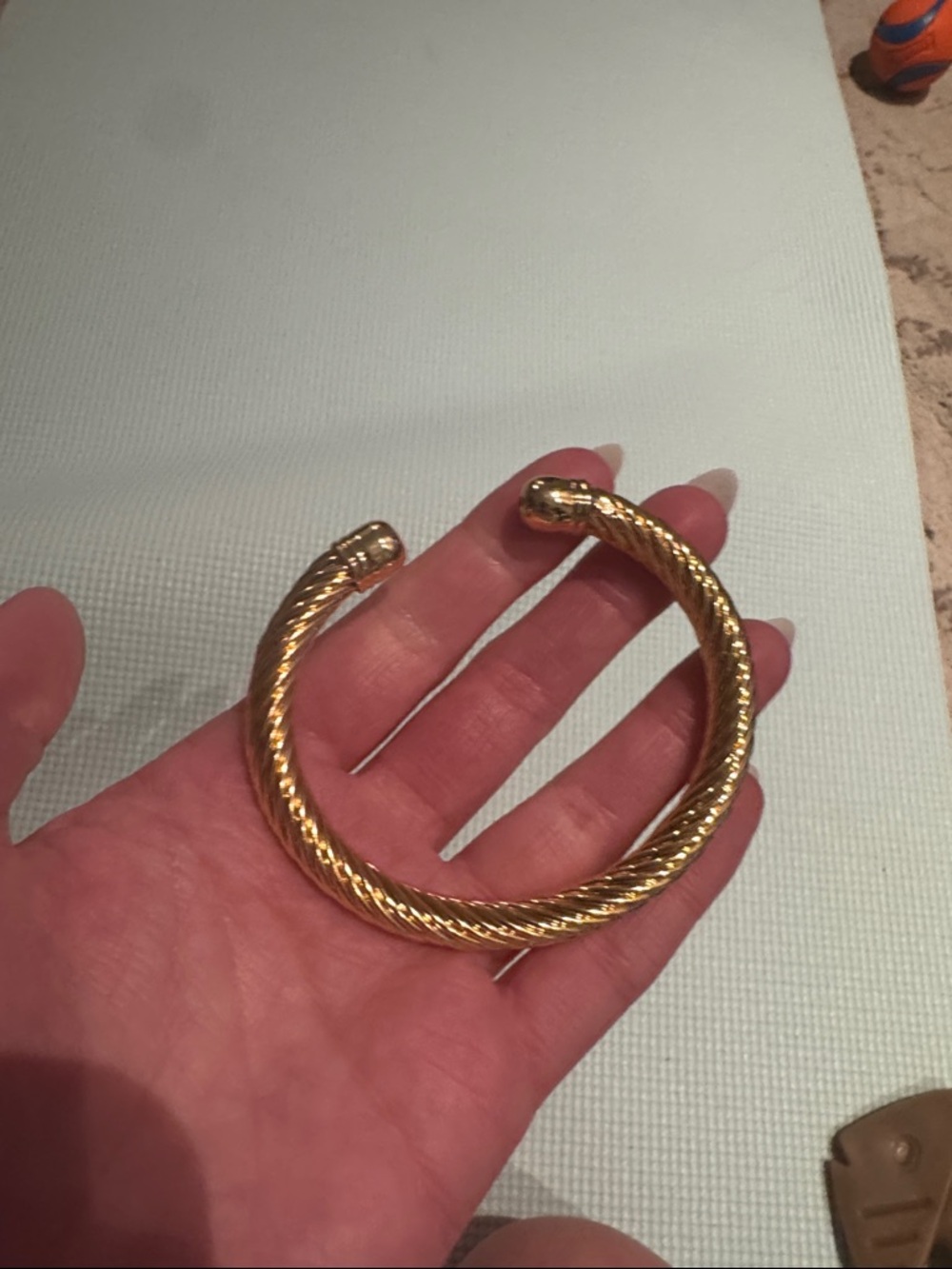 Francesca's Collections Gold-Tone Twisted Cuff and Beaded Stack Bracelet Set